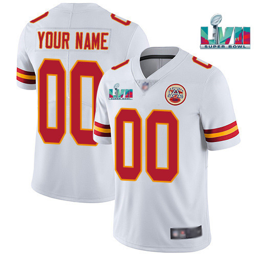 Youth Kansas City Chiefs ACTIVE PLAYER Custom White Super Bowl LVII Patch Vapor Limited Stitched Jersey